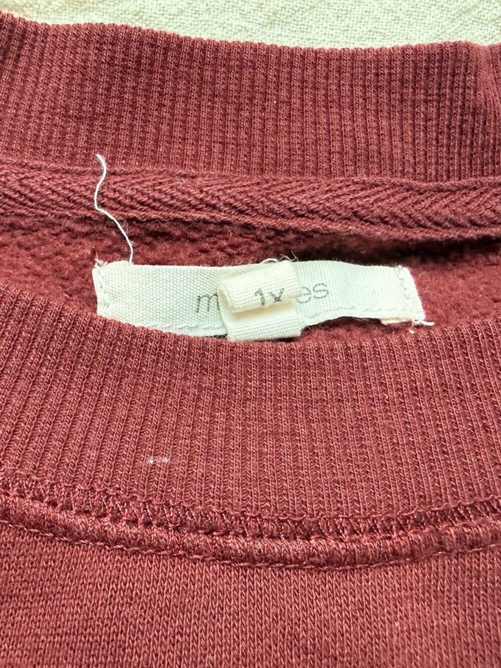 Maurices NOPE 1X Long Sleeve Lightweight Maroon Top - Picture 2 of 2